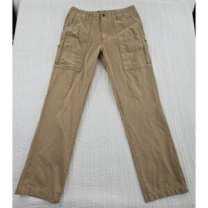 Boden Wide Leg Cargo Pant 36L (36x34) Beige 6 Pockets Heavy Canvas EUC Well Made